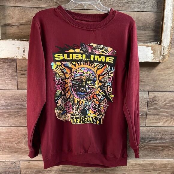 SUBLIME Sweatshirt Womens Size L Pullover Sun Sublime To Freedom Graphic Art - Picture 2 of 6